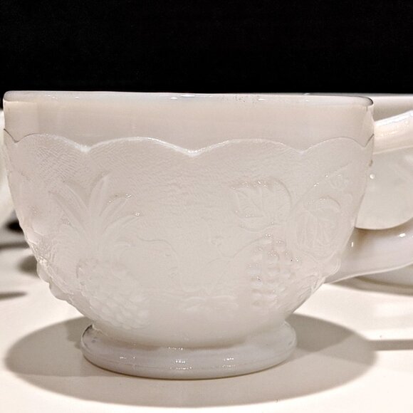 Westmoreland “Clustered Fruits” Milk Glass Punch Cups - Set of 10 - Picture 2 of 5